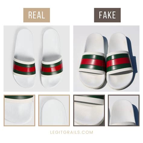 difference between real and fake white gucci slides|gucci slides cheap real.